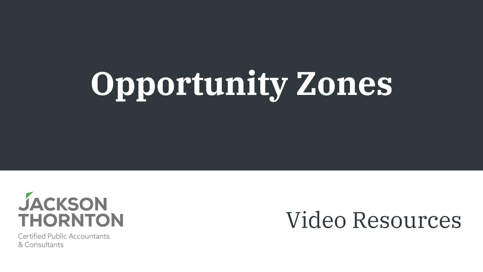 All About Opportunity Zones