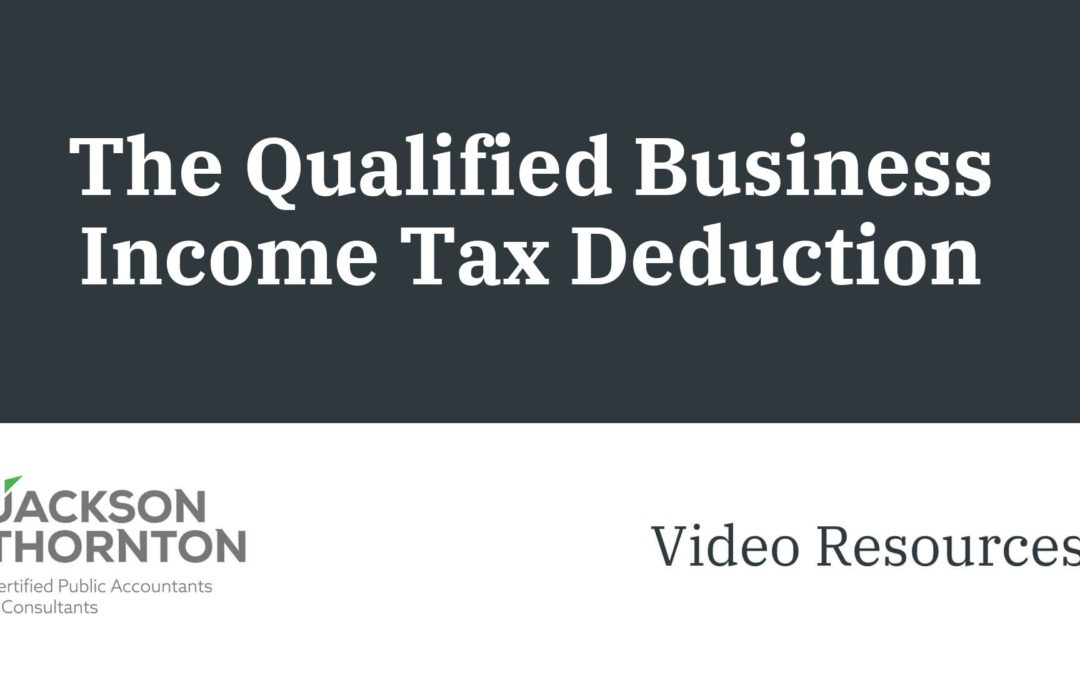 The Qualified Business Income Tax Deduction