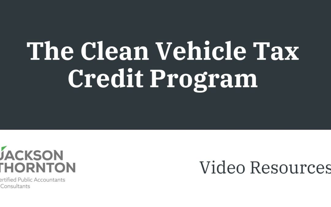 The Clean Vehicle Tax Credit Program